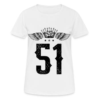 51 Zahl Krone - Frauen T-Shirt atmungsaktiv - Weiß - Vorne - AI Model Female 172 dark (172cm)