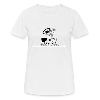 Katze versteckt sich Katzenliebhaber Geschenk - Frauen T-Shirt atmungsaktiv - Weiß - Vorne - AI Model Female 172 dark (172cm)