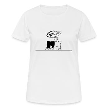 Katze versteckt sich Katzenliebhaber Geschenk - Frauen T-Shirt atmungsaktiv - Weiß - Vorne - AI Model Female 172 dark (172cm)