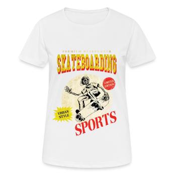 Skateboarding Skate Skater Skateboard Sk8 Skeleton - T-shirt respirant Femme - blanc - Devant - AI Model Female 172 dark (172cm)