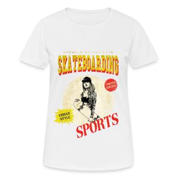 Skateboarding Skaterin Skater Girl Skateboard Sk8 - T-shirt respirant Femme - blanc - Devant - AI Model Female 172 dark (172cm)