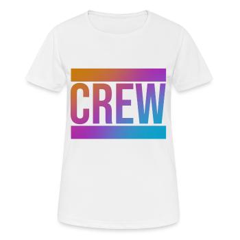 Crew - Frauen T-Shirt atmungsaktiv - Weiß - Vorne - AI Model Female 172 dark (172cm)