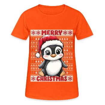 Penguin Christmas Cute Cute Christmassy - Women's Breathable T-Shirt - neon orange - Front - AI Model Female 172 dark (172cm)