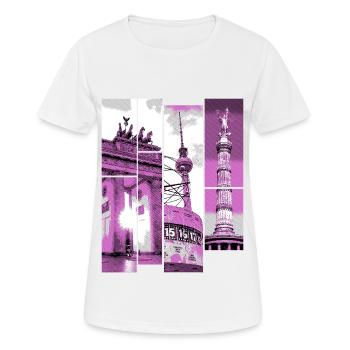 Berlin Skyline City Germany Collage Vintage - Women's Breathable T-Shirt - white - Front - AI Model Female 172 dark (172cm)
