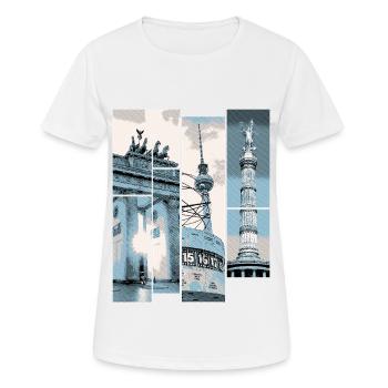 Berlin Skyline City Germany Collage Vintage - Women's Breathable T-Shirt - white - Front - AI Model Female 172 dark (172cm)