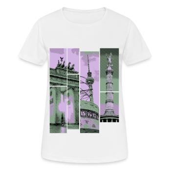 Berlin Skyline City Germany Collage Vintage - Women's Breathable T-Shirt - white - Front - AI Model Female 172 dark (172cm)