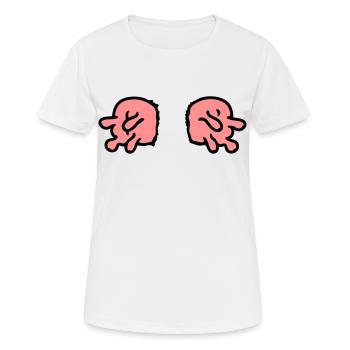 doppeltes Euter - Frauen T-Shirt atmungsaktiv - Weiß - Vorne - AI Model Female 172 dark (172cm)