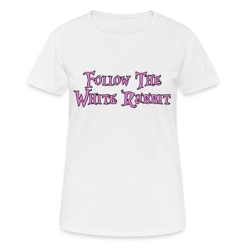 Follow The White Rabbit - Frauen T-Shirt atmungsaktiv - Weiß - Vorne - AI Model Female 172 dark (172cm)