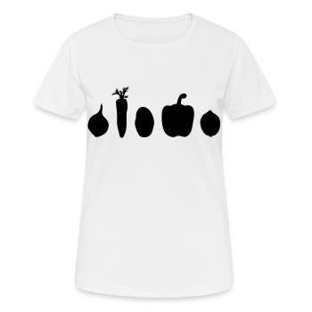 Légumes végétalien - T-shirt respirant Femme - blanc - Devant - AI Model Female 172 dark (172cm)