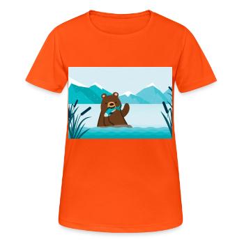 Le grizzly - T-shirt respirant Femme - orange néon - Devant - AI Model Female 172 dark (172cm)