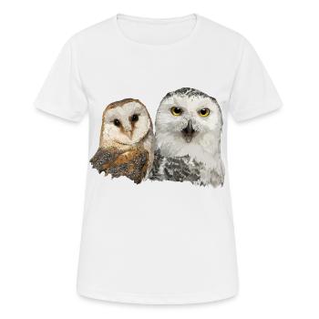 Snowy Owl and Barn Owl - Women's Breathable T-Shirt - white - Front - AI Model Female 172 dark (172cm)