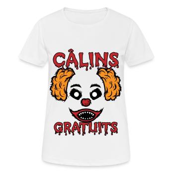 Câlins Gratuits Clown Terrifiant - T-shirt respirant Femme - blanc - Devant - AI Model Female 172 dark (172cm)
