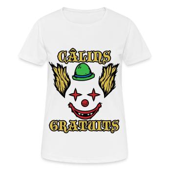 Câlins Gratuits Clown Terrifiant Cheveux en feu - T-shirt respirant Femme - blanc - Devant - AI Model Female 172 dark (172cm)