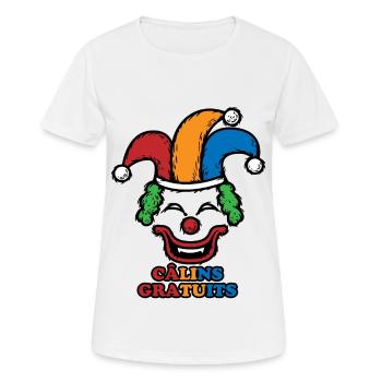 Câlins Gratuits Clown Bouffon Souriant Terrifiant - T-shirt respirant Femme - blanc - Devant - AI Model Female 172 dark (172cm)
