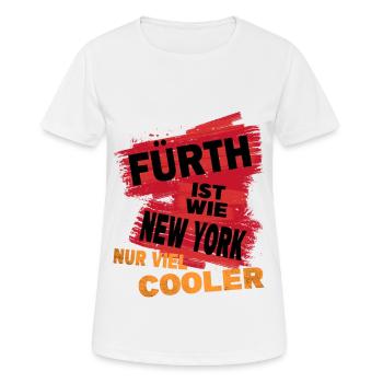Fürth Germany's saying is like New York - Women's Breathable T-Shirt - white - Front - AI Model Female 172 dark (172cm)