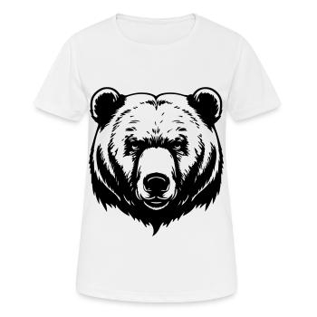 Bär Grizzly Kopf - Frauen T-Shirt atmungsaktiv - Weiß - Vorne - AI Model Female 172 dark (172cm)