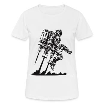 Jetpack de science-fiction – L’avenir nous appelle ! - T-shirt respirant Femme - blanc - Devant - AI Model Female 172 dark (172cm)