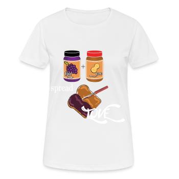 Love spread like jam ... Liebe verbreiten - Frauen T-Shirt atmungsaktiv - Weiß - Vorne - AI Model Female 172 dark (172cm)