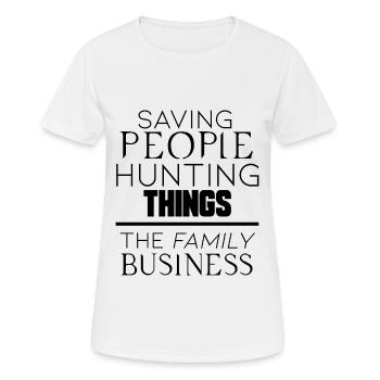 Entreprise familiale, cadeau - T-shirt respirant Femme - blanc - Devant - AI Model Female 172 dark (172cm)