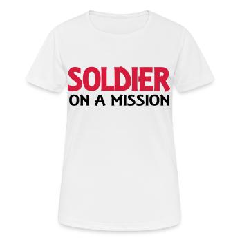 Soldier on a mission - T-shirt respirant Femme - blanc - Devant - AI Model Female 172 dark (172cm)