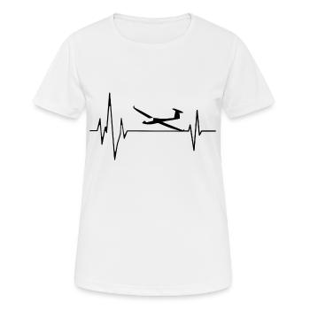 Segelflieger Herzschlag Segelflugzeug - Frauen T-Shirt atmungsaktiv - Weiß - Vorne - AI Model Female 172 dark (172cm)