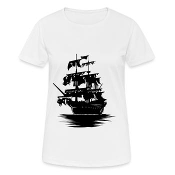 Pirates Pirates Pirates Bateau Voilier Ahoi - T-shirt respirant Femme - blanc - Devant - AI Model Female 172 dark (172cm)