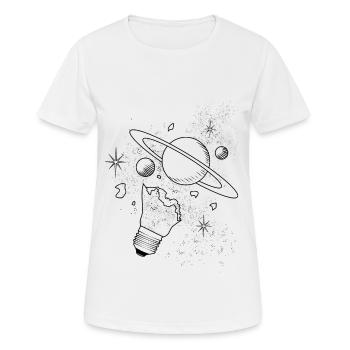 Planètes Tout Univers Univers Orbite Ciel - T-shirt respirant Femme - blanc - Devant - AI Model Female 172 dark (172cm)