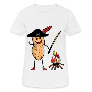 Cacahuète Pirate Buccaneer Campfire Sabre pour enfants - T-shirt respirant Femme - blanc - Devant - AI Model Female 172 dark (172cm)