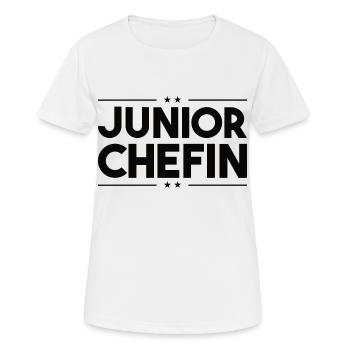 Junior chefin - Im Haus bin ich der boss geschenk - Frauen T-Shirt atmungsaktiv - Weiß - Vorne - AI Model Female 172 dark (172cm)
