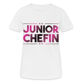 Junior chefin - Im Haus bin ich der boss geschenk - Frauen T-Shirt atmungsaktiv - Weiß - Vorne - AI Model Female 172 dark (172cm)