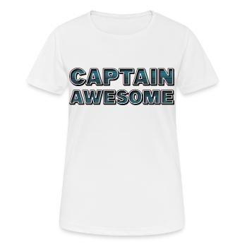 CAPTAIN AWESOME - Frauen T-Shirt atmungsaktiv - Weiß - Vorne - AI Model Female 172 dark (172cm)