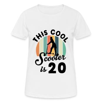 E-Roller E-Scooter Roller Electric Scooter Roller - Frauen T-Shirt atmungsaktiv - Weiß - Vorne - AI Model Female 172 dark (172cm)