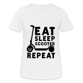 E-Roller E-Scooter Roller Electric Scooter Roller - Frauen T-Shirt atmungsaktiv - Weiß - Vorne - AI Model Female 172 dark (172cm)