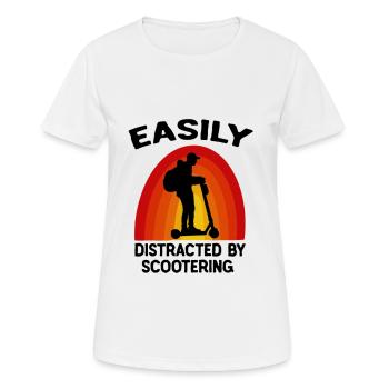 E-Roller E-Scooter Roller Electric Scooter Roller - Frauen T-Shirt atmungsaktiv - Weiß - Vorne - AI Model Female 172 dark (172cm)
