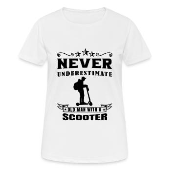 E-Roller E-Scooter Roller Electric Scooter Roller - Frauen T-Shirt atmungsaktiv - Weiß - Vorne - AI Model Female 172 dark (172cm)