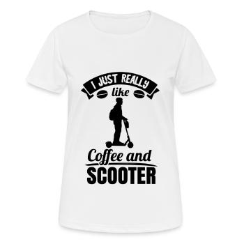 E-Roller E-Scooter Roller Electric Scooter Roller - Frauen T-Shirt atmungsaktiv - Weiß - Vorne - AI Model Female 172 dark (172cm)