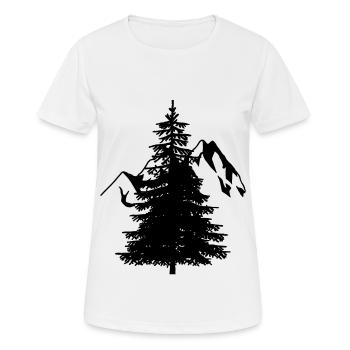 Tanne Fichte Nadelbaum Natur Gebirge Berg Alpen - Frauen T-Shirt atmungsaktiv - Weiß - Vorne - AI Model Female 172 dark (172cm)