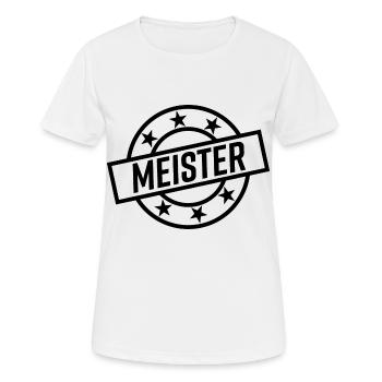 Meister Meisterprüfung Stempel Auszeichnung - Frauen T-Shirt atmungsaktiv - Weiß - Vorne - AI Model Female 172 dark (172cm)
