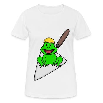 Handwerker Frosch Maurer Maurerkelle Baustelle Bau - Frauen T-Shirt atmungsaktiv - Weiß - Vorne - AI Model Female 172 dark (172cm)
