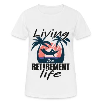 Retraité en hamac - T-shirt respirant Femme - blanc - Devant - AI Model Female 172 dark (172cm)