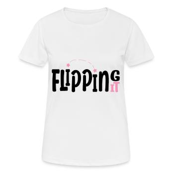 Flipping It - Drôle d’idée cadeau de cheerleading pour tout-petits - T-shirt respirant Femme - blanc - Devant - AI Model Female 172 dark (172cm)