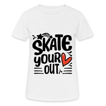 Roller Skating - Skate Your Heart Out - Skater - Women's Breathable T-Shirt - white - Front - AI Model Female 172 dark (172cm)