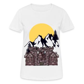 Moyen Âge Château Forteresse Chevalier Moon Montagnes Montagne - T-shirt respirant Femme - blanc - Devant - AI Model Female 172 dark (172cm)