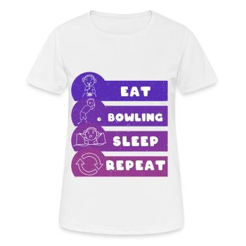 Eat Bowling Sleep Repeat Bowler - Frauen T-Shirt atmungsaktiv - Weiß - Vorne - AI Model Female 172 dark (172cm)