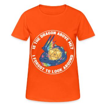 Stylo et papier pour RPG Gaming Father - T-shirt respirant Femme - orange néon - Devant - AI Model Female 172 dark (172cm)