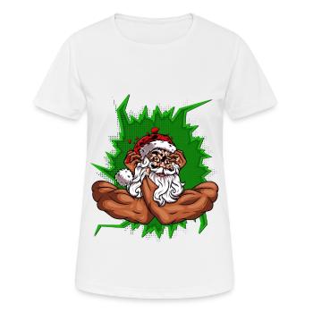 Weihnachtsmann mit Arme - Frauen T-Shirt atmungsaktiv - Weiß - Vorne - AI Model Female 172 dark (172cm)