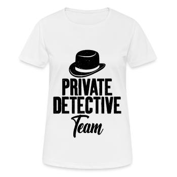 Enquêteur de l’équipe de détectives privés - T-shirt respirant Femme - blanc - Devant - AI Model Female 172 dark (172cm)