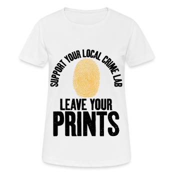 Laissez vos empreintes experts en criminalistique - T-shirt respirant Femme - blanc - Devant - AI Model Female 172 dark (172cm)