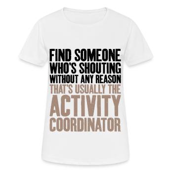 Habituellement coordinateur d’activité - T-shirt respirant Femme - blanc - Devant - AI Model Female 172 dark (172cm)