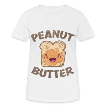 Beurre de cacahuète Kawaii avec gelée douce pour le visage et PB - T-shirt respirant Femme - blanc - Devant - AI Model Female 172 dark (172cm)